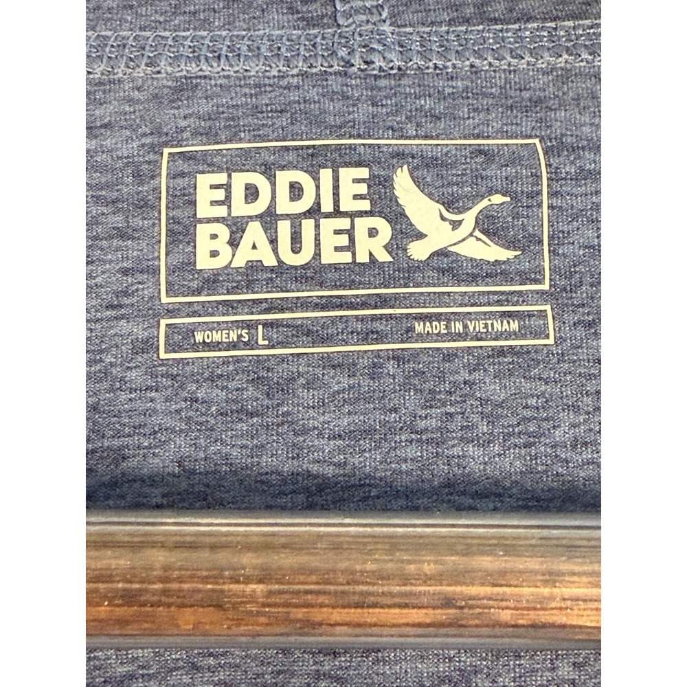 Eddie Bauer Sweatshirt Women's Size Large Blue Pullover Hoodie Lightweight Soft - Picture 10 of 11